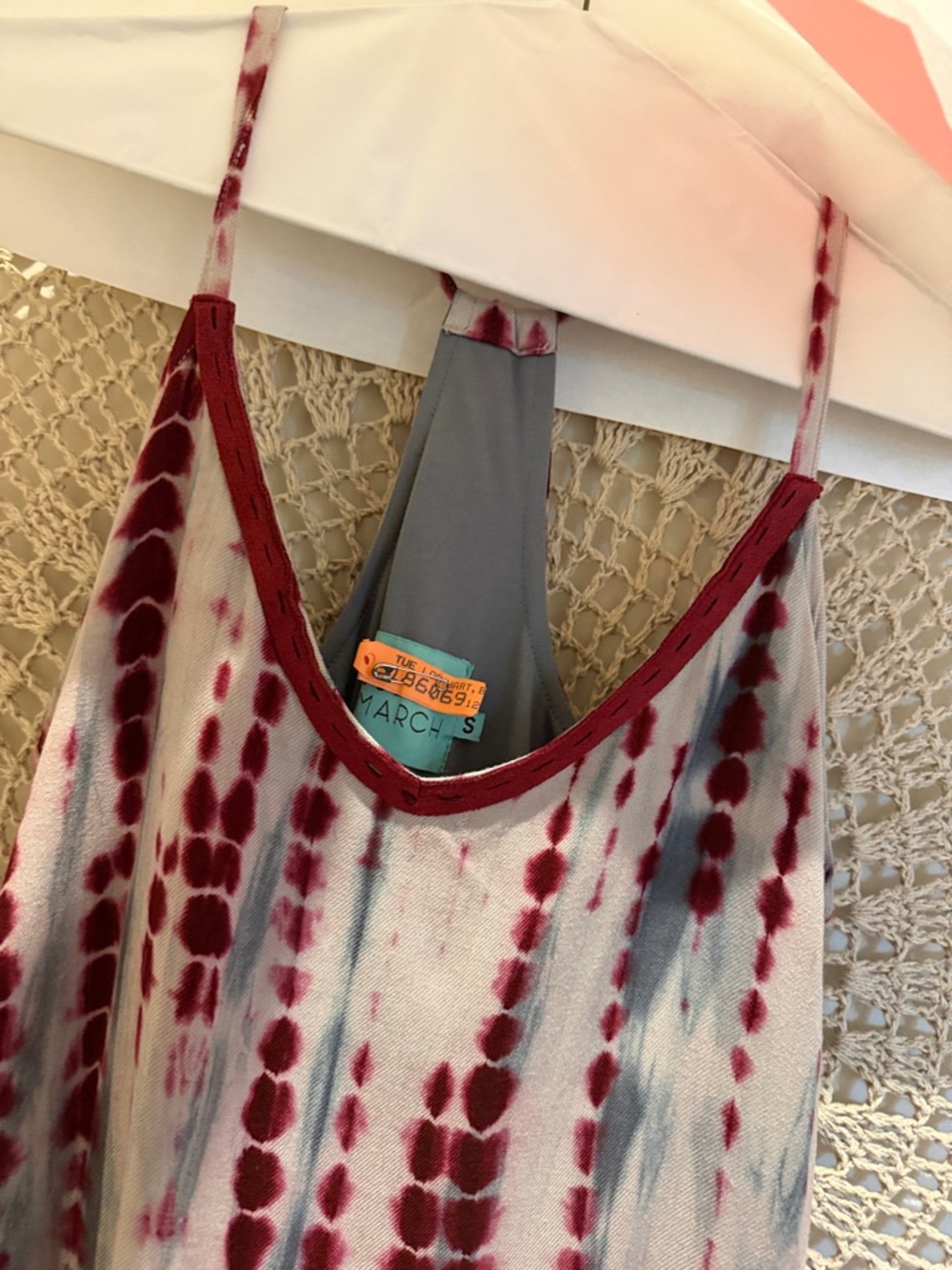 Judith March Red and Gray Tie-Dye Slip Dress - Picture 5 of 15